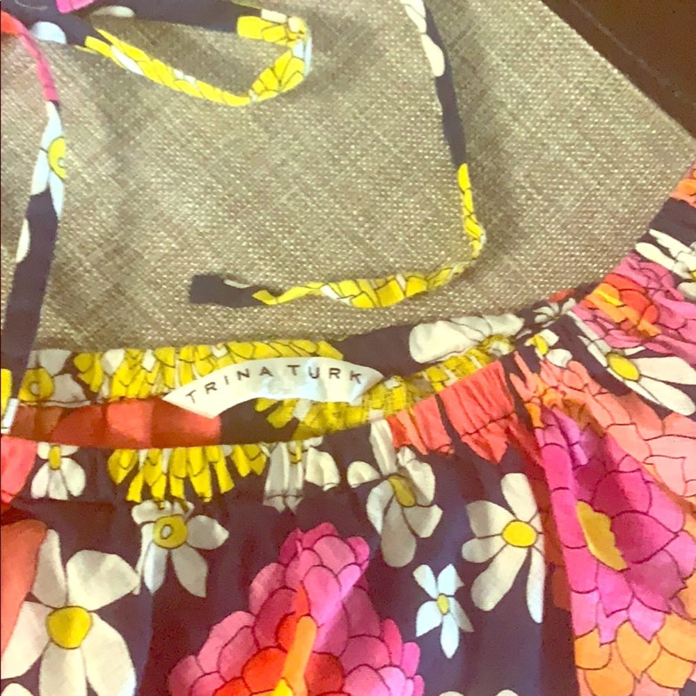 Off the shoulder floral blouse ties